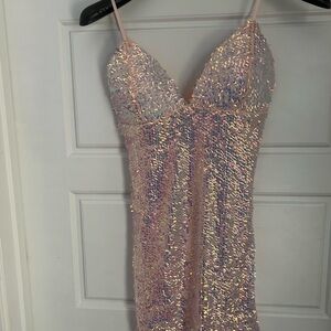 Sparkling Pink Sequin Dress
